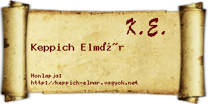 Keppich Elmár névjegykártya